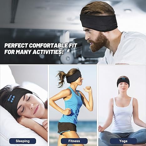 Bluetooth Sports Headband Headphones - Ultra-Thin HD Stereo for Workout, Travel, Meditation